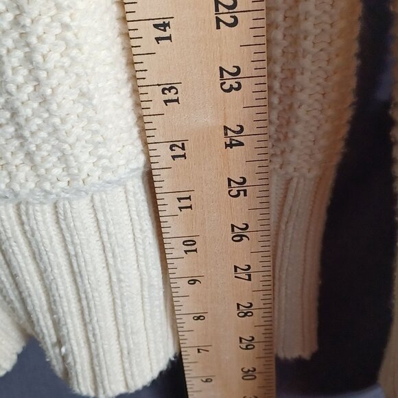 Guide Series Cardigan Knit Sweater Womens Large Cream Heavy Chunky Pockets - Picture 6 of 11